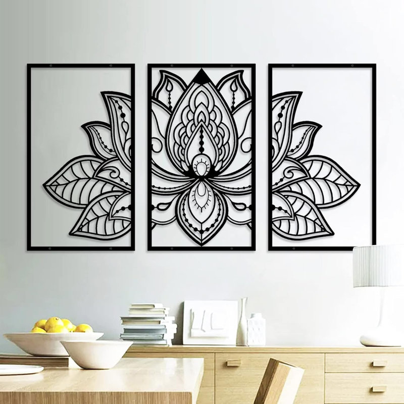 3 Piece No Frame Print on Metal