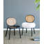 Chaise d'appoint en fourrure noire / blanche Delsia