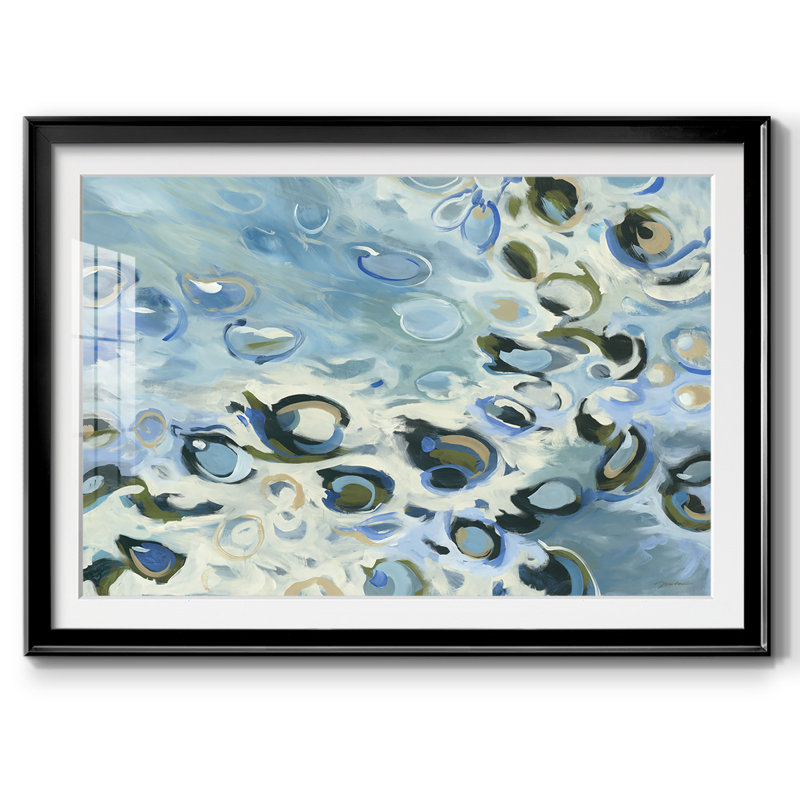 Impression encadrée délavée lavée avec verre biseauté mat et verre, Noir, H 15 po x l 21 po x P 1,5 po