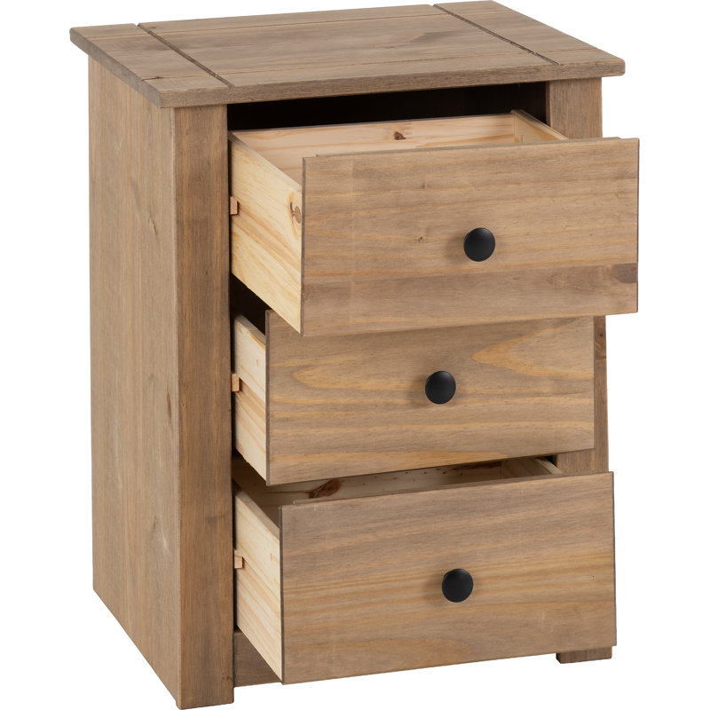 Tetteh 3 Drawer Bedside Table