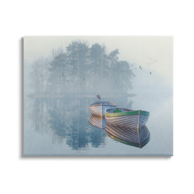 " Foggy Boat Lake Reflection " by Steve Hunziker