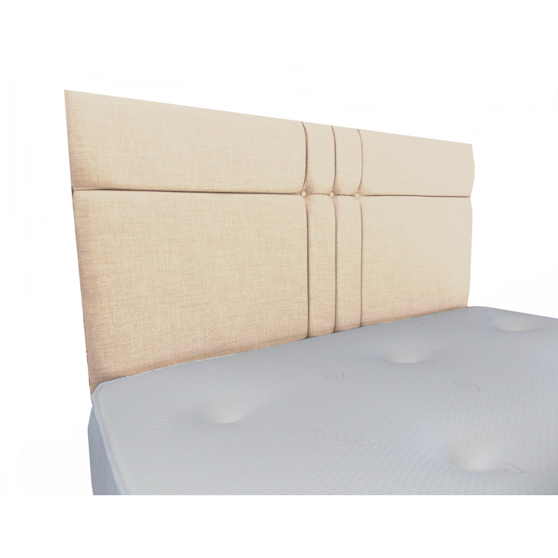 Upholstered Velvet Headboard, Double (4'6), Ivory, Plush Velvet