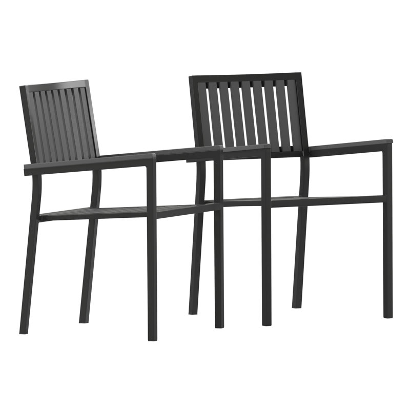 Fauteuil club de patio intérieur / extérieur avec dossier en polyester et lattes de siège