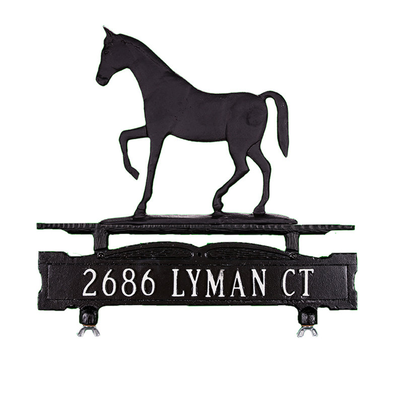 1-Line Mailbox Sign, Yes, Satin Black