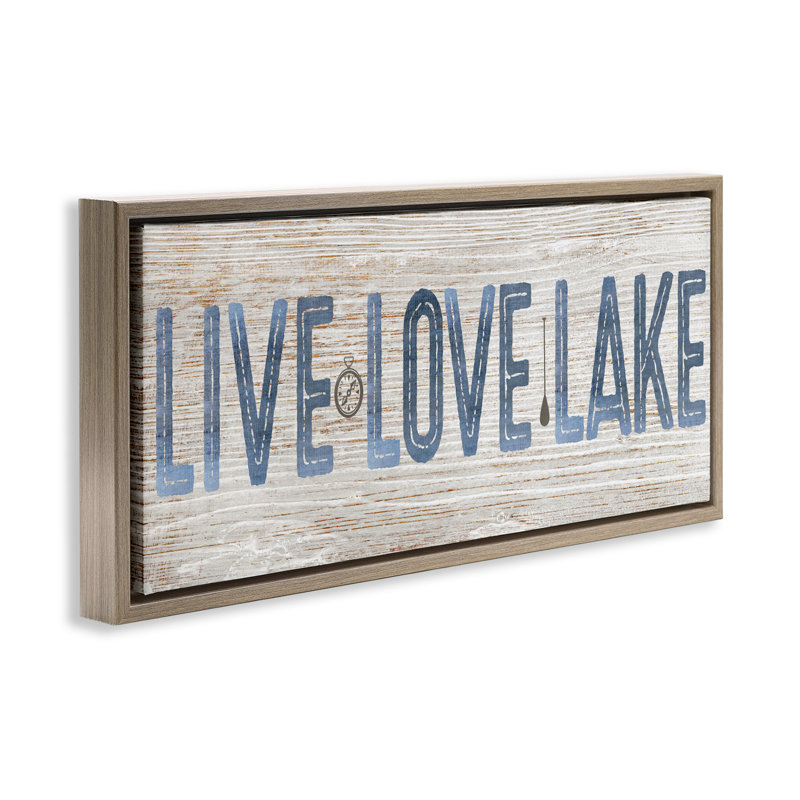 Rustic Live Love Lake, H 11 po x l 25 po, Cadre flottant orme Montalcino