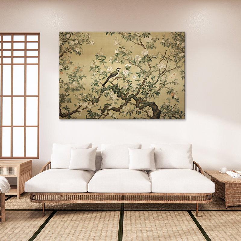 Bird Abstract Chinoiserie - No Frame Print on Canvas
