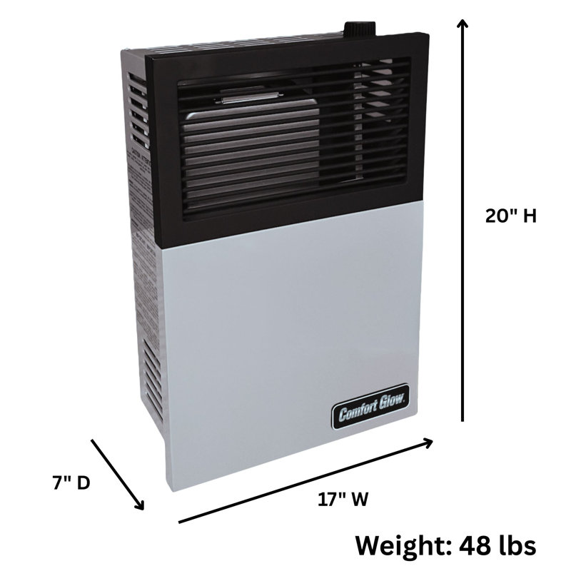 Comfort Glow Direct Vent Dual Fuel Heater, 11,000 BTU, Wall Mount, 375 Sq Ft
