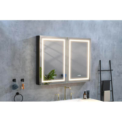 Armoire à pharmacie avec miroir 3 tablettes 48 W 36 H Kavish