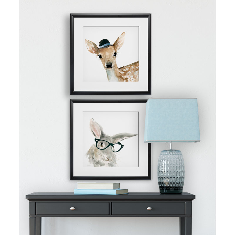 Animals 2 - Piece Framed Art, Black Framed