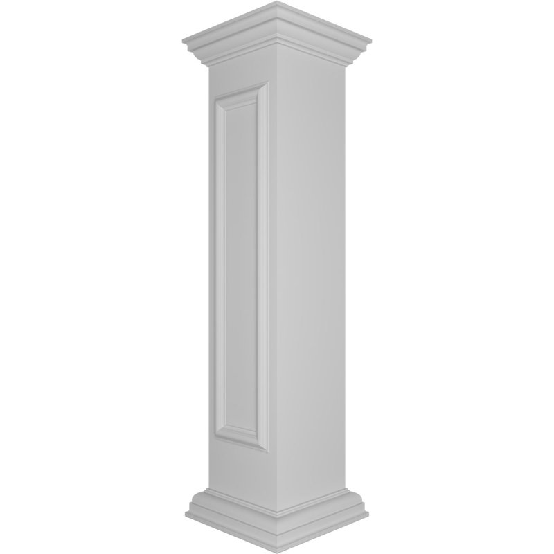 Poteau droit avec poteau, panneau plat et garniture de base (trousse d'installation incluse), H 48 po x l 10 po x P 10 po