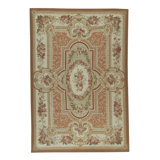 Wool Oriental Area Rug in Rose/Ivory
