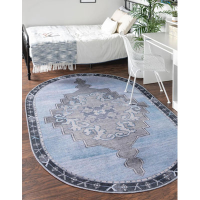 Tapis transitionnel de couleur gris-bleu