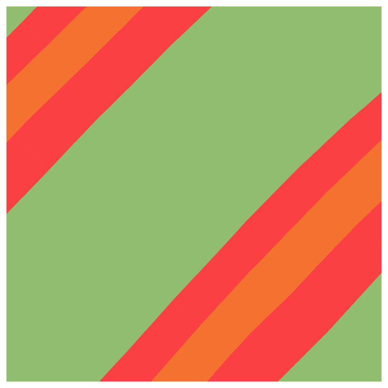 Édredon vert, rouge et orange, Grand lit