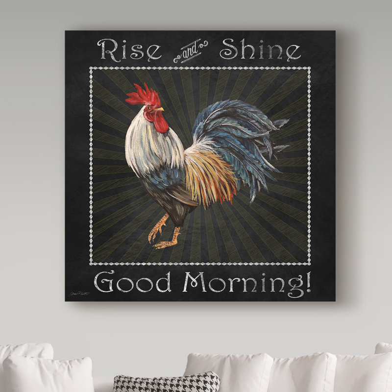 «Good Morning Rooster 2» par Deagen, impression sur toile tendue, H 14 po x l 14 po x P 2 po
