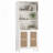 Bookcase with Rattan Doors,5 Tier Storage Wood Shelves-24003491