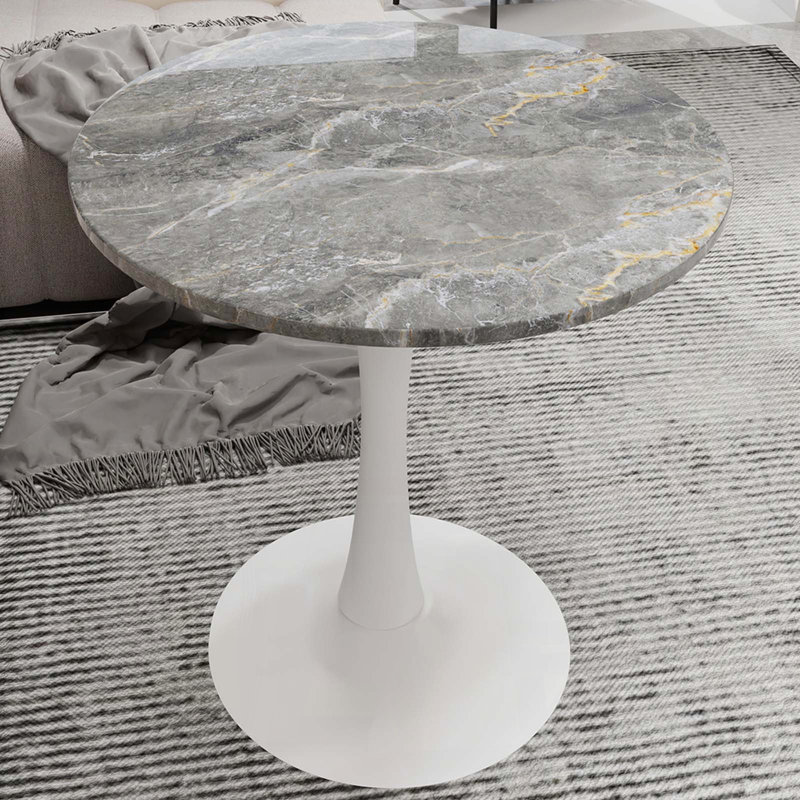Table de salle à manger Mid-Century, Gris foncé / Blanc