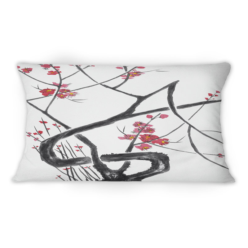 Fleur de cerisier japonais - Coussin décoratif à imprimé traditionnel