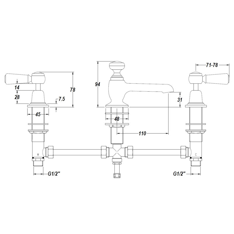 Topaz Mono Basin Mixer with Waste