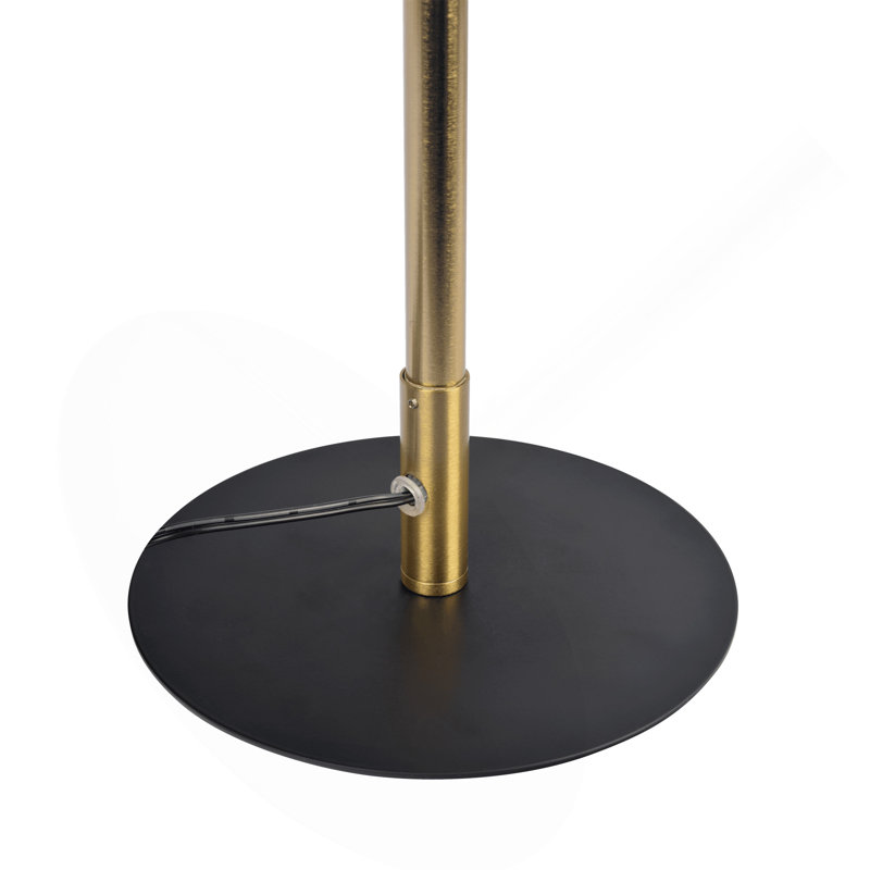 Lampe de table DEL Dimond noire avec interrupteur marche / arrêt, base ronde en métal