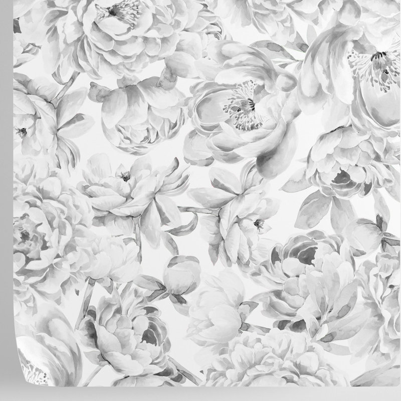 Black And White Peony Wallpaper