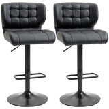 Swivel Upholstered Adjustable Height Counter Stool with Metal Frame
