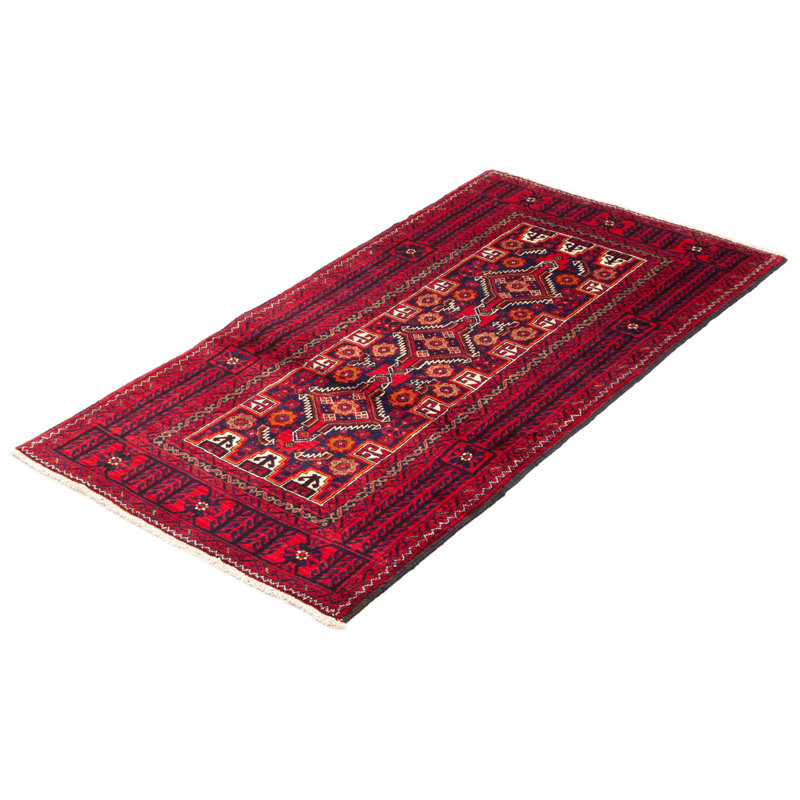 Tapis unique en laine noué à la main bleu marine 3 pi 3 po x 6 pi 6 po nouvel âge Warrenton
