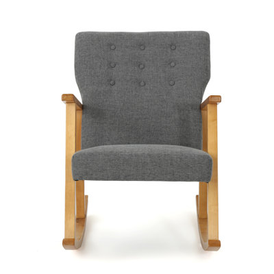 Enjoy Superior Relaxation With Our Stylish Gray Fabric Upholstered Rocking Chair Designed For Comfort -  Corrigan StudioÂ®, 26AD23231FBD43E591457F1333BA7725