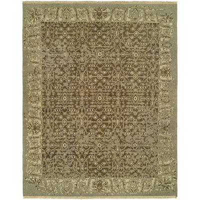 Wool Oriental Area Rug in Brown