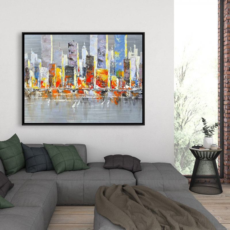 Color Splash Cityscape Print On Canvas