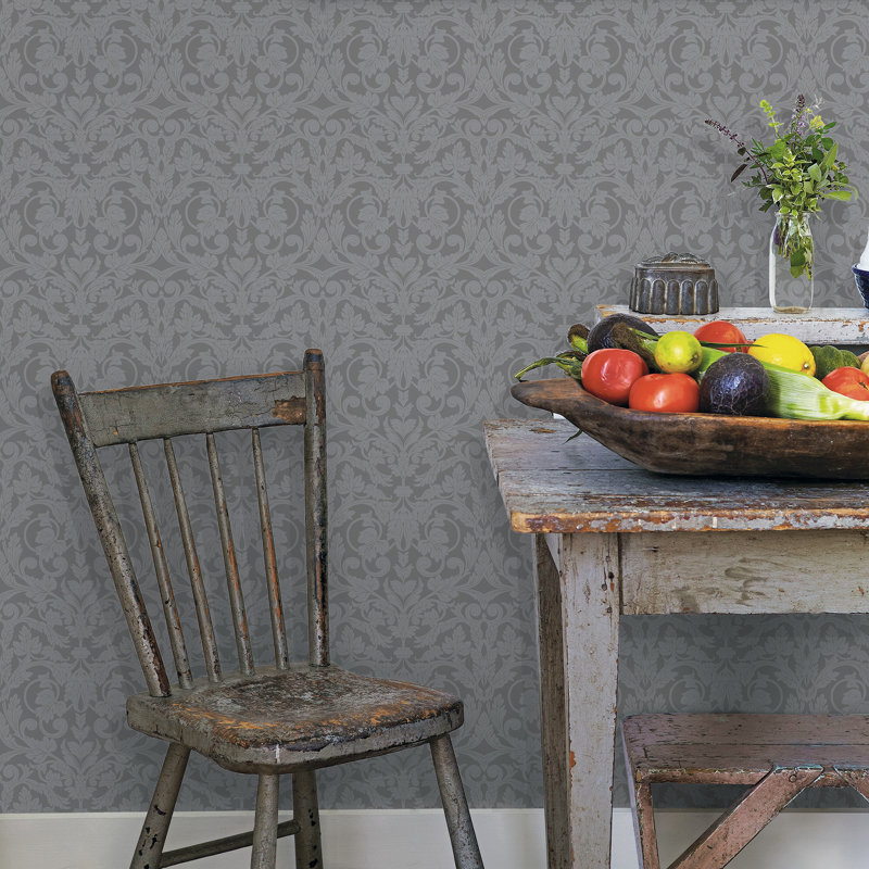 Rosali 10.05m x 53cm Matte Finish Wallpaper Roll, Dark Grey