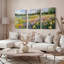 Floral Meadow, peinture à l'huile sur toile tendue, ensemble de 3 impressions pour le décor du salon-2136573623