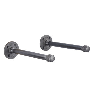 Manderup Heavy Duty Industrial Pipe Shelf Bracket Kit - 2 Pack