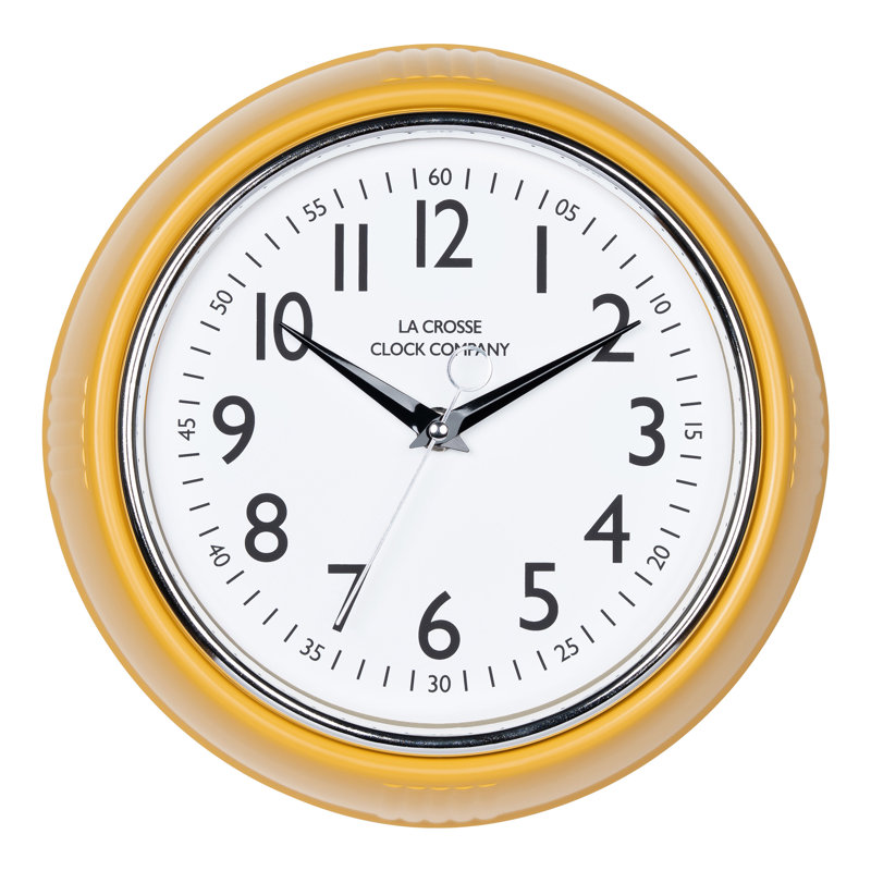 Horloge murale La Crosse, Jaune moutarde