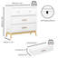Armoire de rangement à 3 tiroirs de style nordique, commode blanche moderne avec poignées en or rose et base en bois massif, petit espace de rangement pour bureau, chambre d'enfant, chambre de bébé