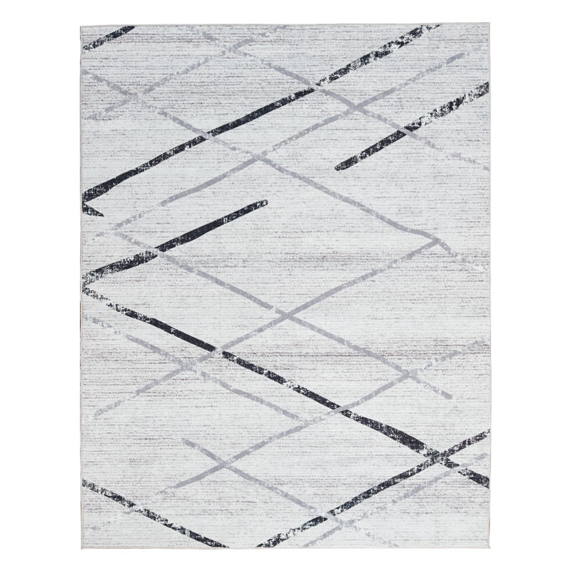 Tapis d'intérieur lavable en chenille avec revers antidérapant Serrell Chenille Mashine, Rectangle 5 pi x 7 pi