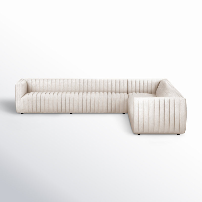 Augustine Modular Sectional, Natural Rayon Velvet