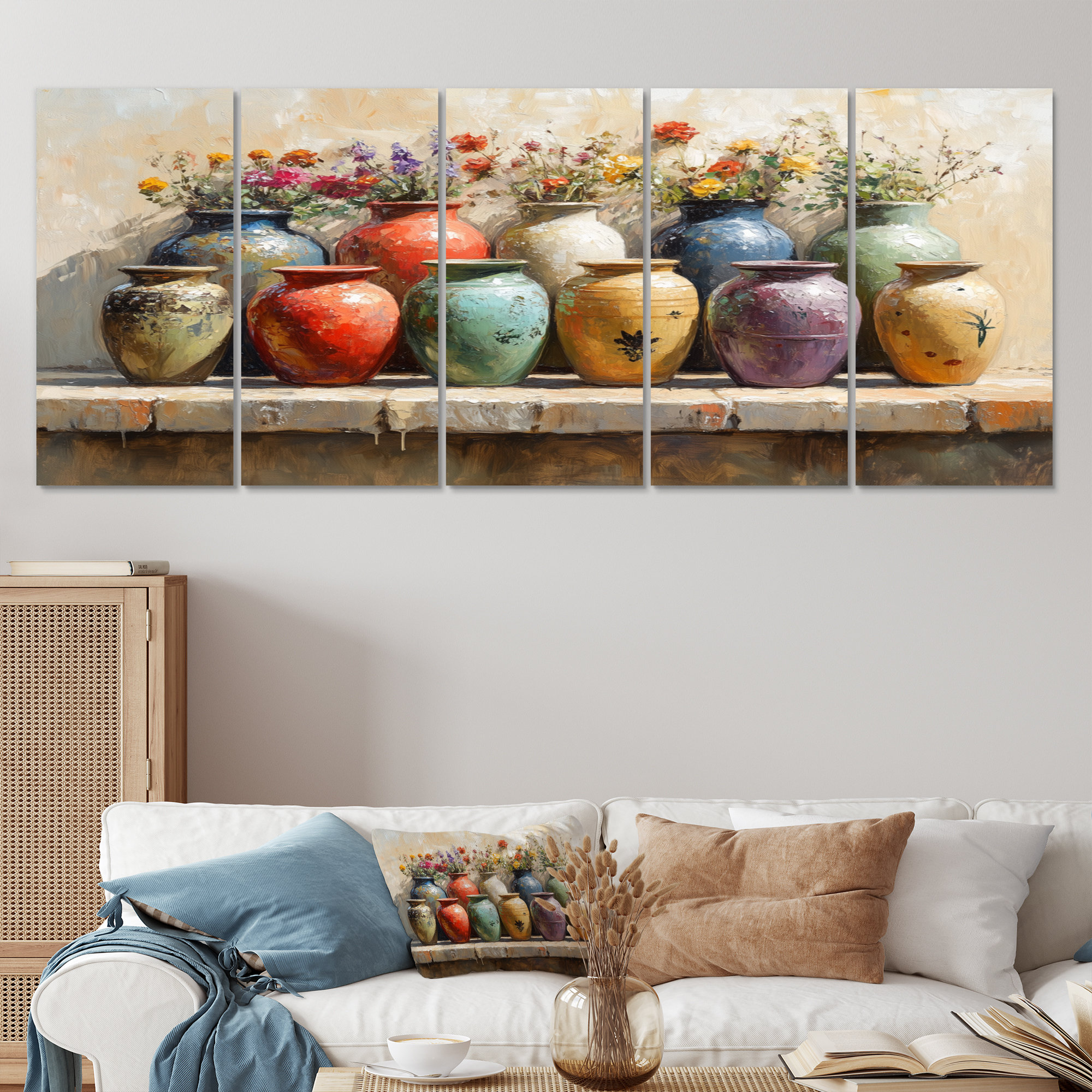 August Grove?? Farm Pottery Earthy Treasures III - Boho Pottery Wall ...
