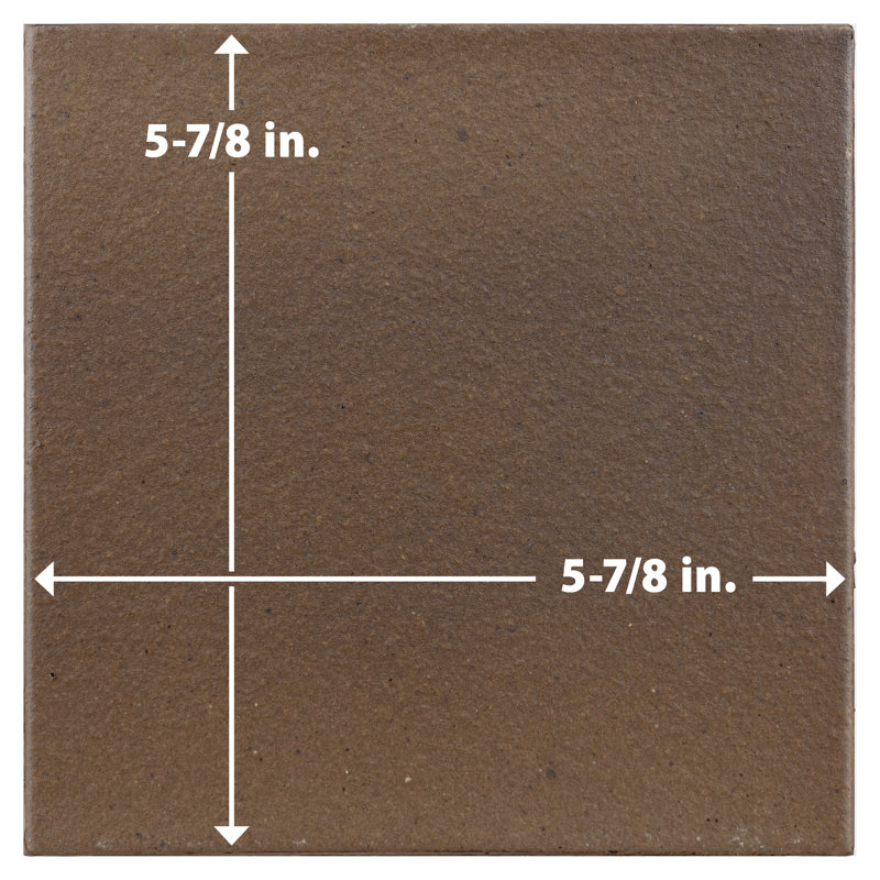 Quarry 6" x 6" Ceramic Wall & Floor Klinker Tile in Flame Brown