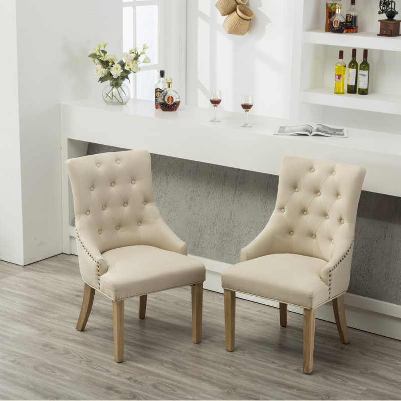 Fauteuil capitonné Authement, Brun clair