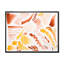 Éléments graphiques rétro en orange et jaune I - peinture sur toile-67232880-67232895