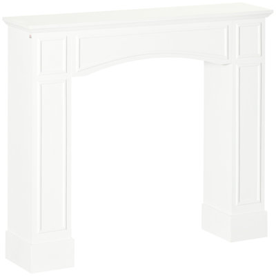 Foyer blanc - largeur intérieure de 29 po, détails décoratifs, support à ornements de 45,25 po de largeur, facile à ranger, basculement, blanc électrique seulement, espace de décoration, facile à nettoyer, pour les foyers