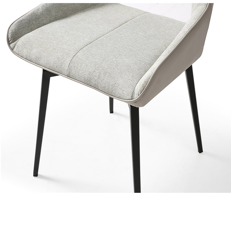 Swivel Dining Chair, Beige, Matte Black