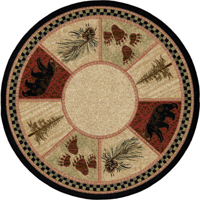 Tapis géométrique beige / noir Seagle