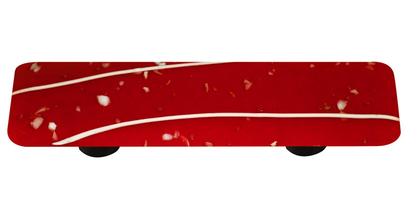 Poignée barre 3 po Mardi Gras, Aluminium / blanc sur rouge