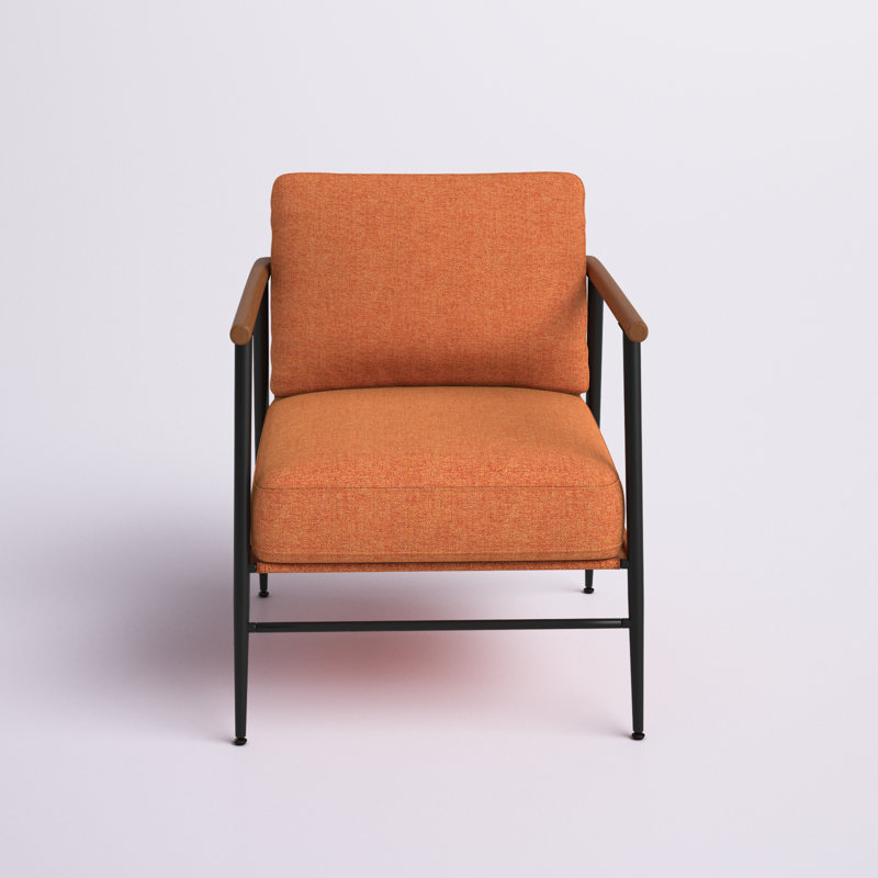 Asbel Upholstered Armchair, Orange Chenille