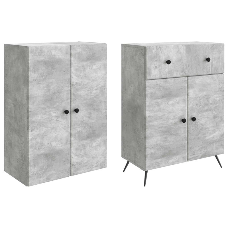 4 -Door 4 Storage Cabinet, Concrete Grey