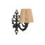 Lampe murale élégante avec corps en métal, finition naturelle et noire, 9,8 po x 3,9 po x 5,1 po | Douille E27, 40 W maximum (ampoule non incluse) | Idéal pour le salon, la chambre à coucher ou le bureau | Homologué IP20 pour une utilisation intérieure-1112827651-1112827661