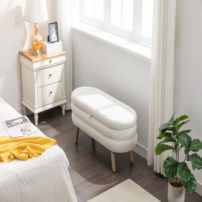 Banc de rangement en velours Noelany