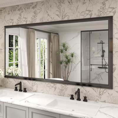 Molly Tempered Glass Metal Beveled Framed Wall Mounted Vanity Rectangular Mirror