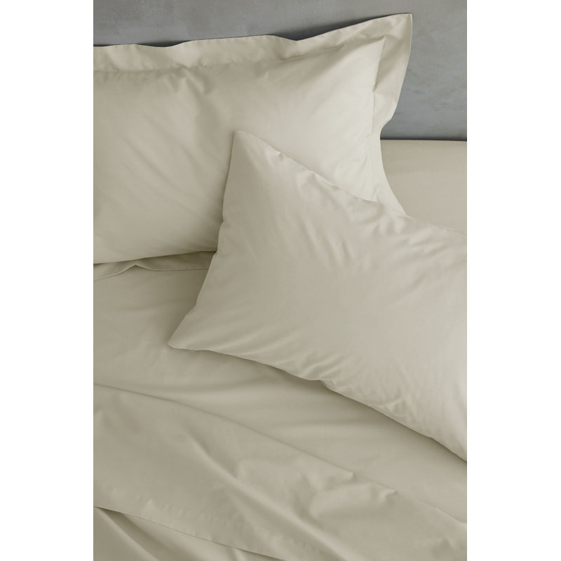Easy Iron Percale Extra Deep Fitted Sheet, Cream, Double (4'6)